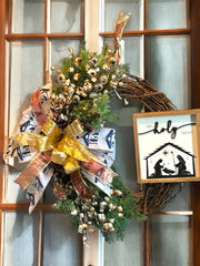 Oh Holy Night Wreath, Religious Christmas, Christmas Wreath, Christmas Decor, Nativity
